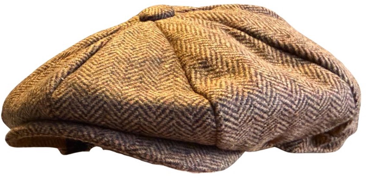 Walker and Hawkes Baker boy cap Visgraat bruin, maar XL (60CM)
