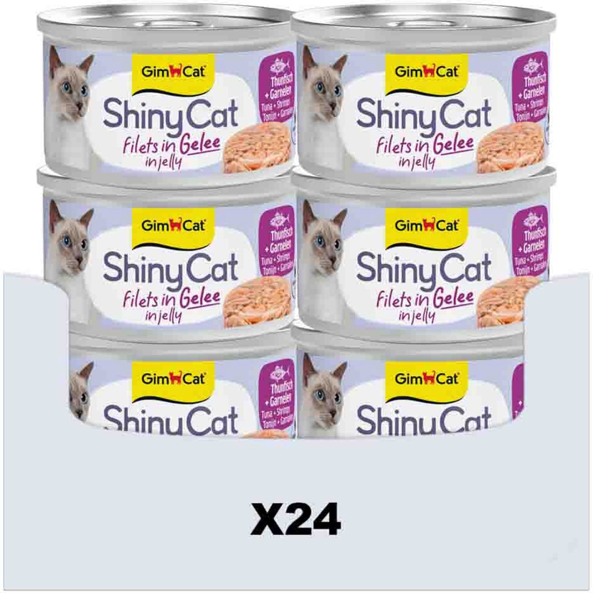 GimCat 70 g - GimCat ShinyCat Filets in jelly tonijn + garnalen