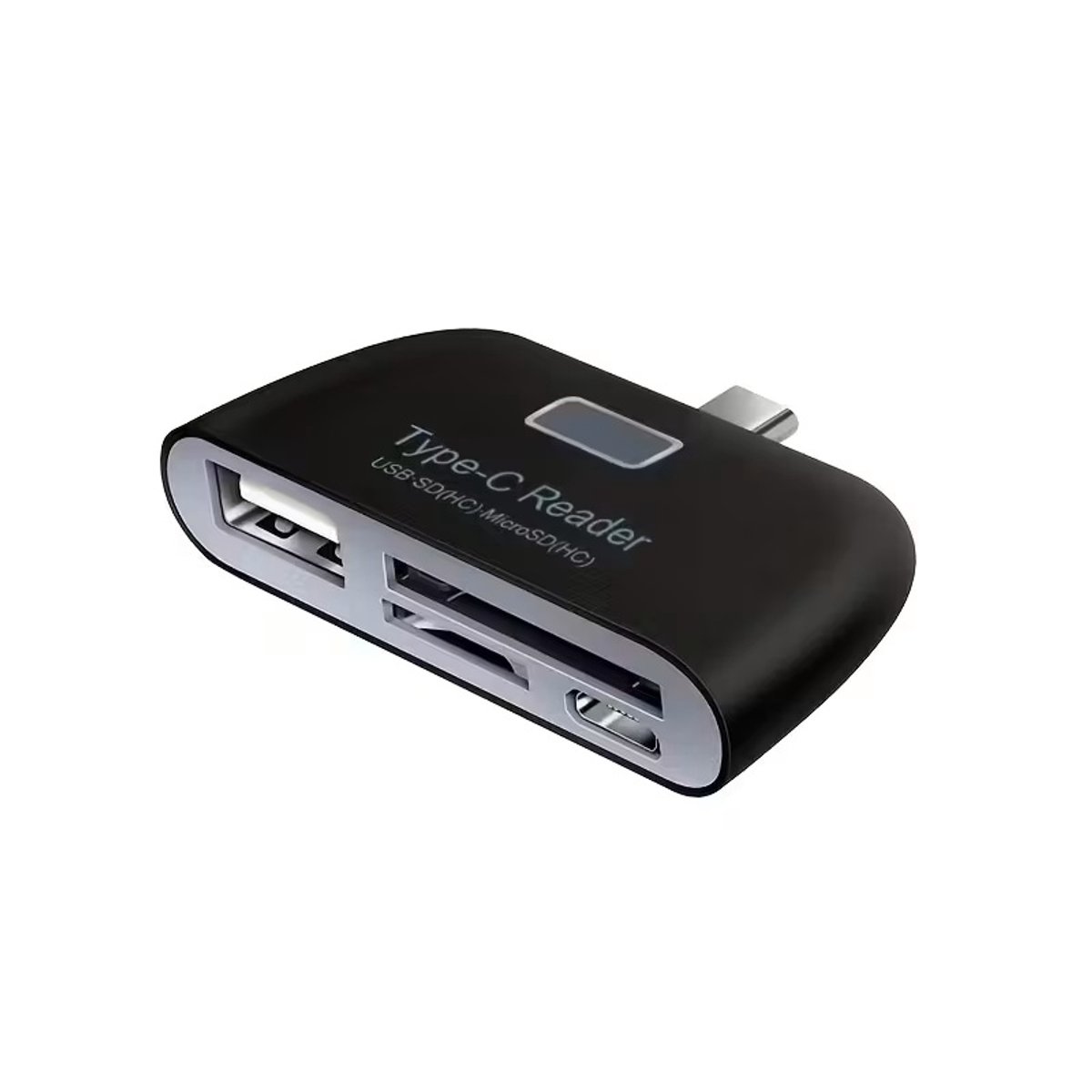 Compacte Type-C Kaartlezer – Kaartlezer - USB, SD(HC), MicroSD(HC) Voor Smartphone, Tablet & Laptop - Zwart