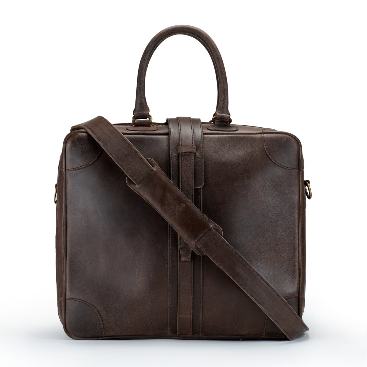 DE LAMASSU® (Cassian) weekender tas van rundleer– business reistas met 180° opening & schouderriem