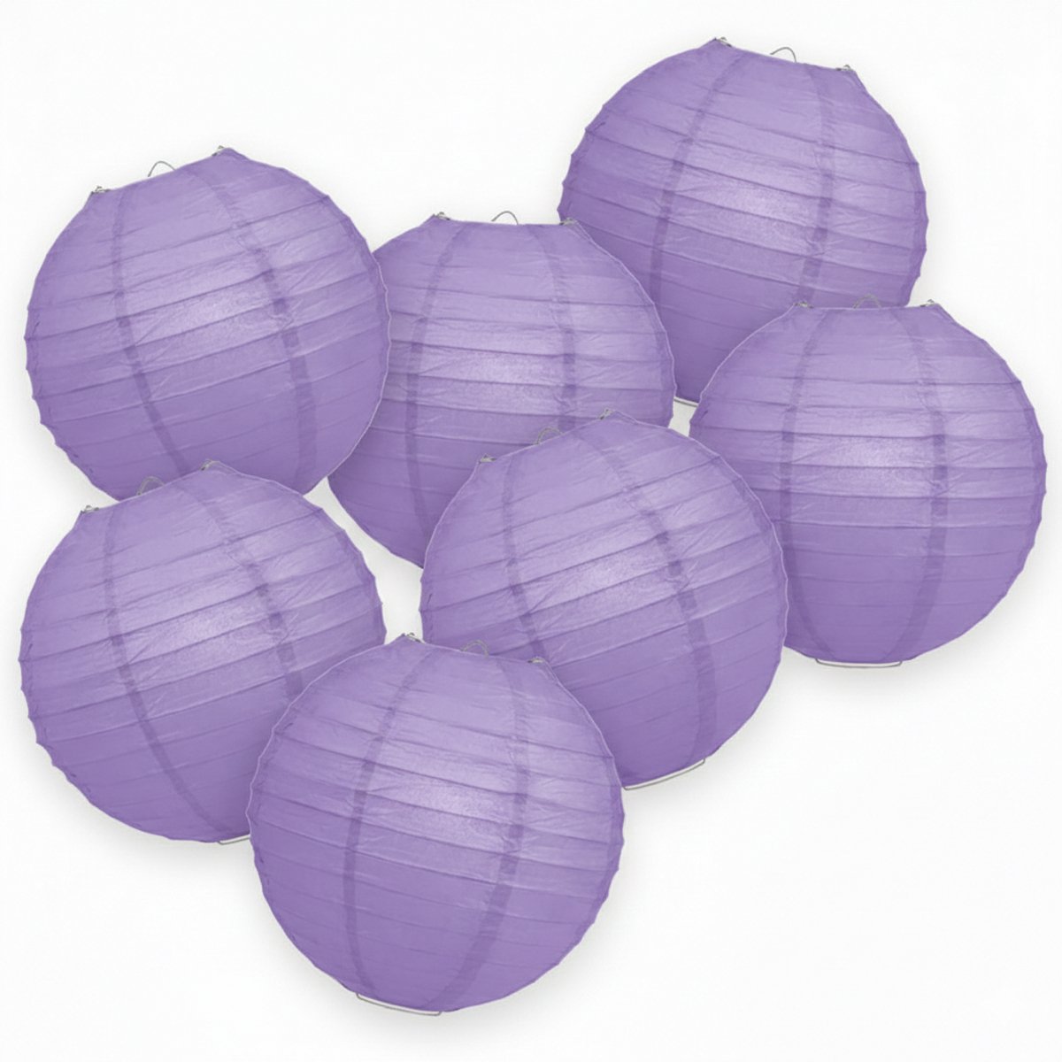 7-set LMPN® papieren lampionnen - lavendel - 25cm - lavendel lampion