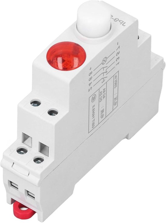 DIN-rail LED-indicatorlicht – JD9 – 230V AC/DC – Voor Telecommunicatie, Elektrische Panelen En Verdeelkasten – Rood, IP20