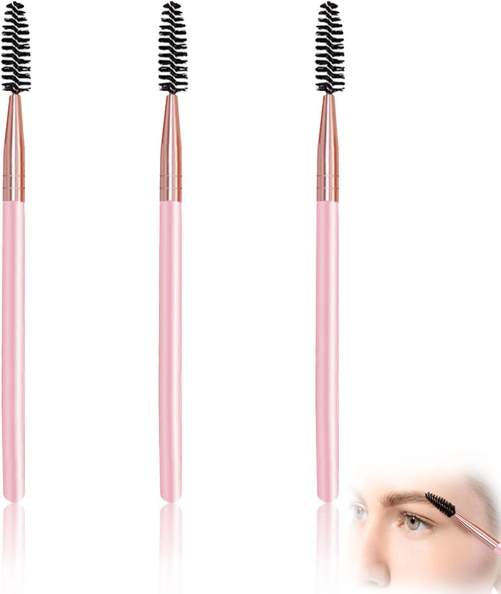 Famanu – Wenkbrauwborstel set voor vormen en kammen, inclusief wimperborstel, 3 stuks, compact