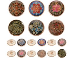 Allecto- Oogknopen voor Dames - Vintage - Bloemen - Legering Emaille - Ambachtelijke Kleding - 24 Stuks - Geschikt voor DIY Projecten - Zwart en Goud - 2,1 mm Gat vacatures of werk in de buurt.