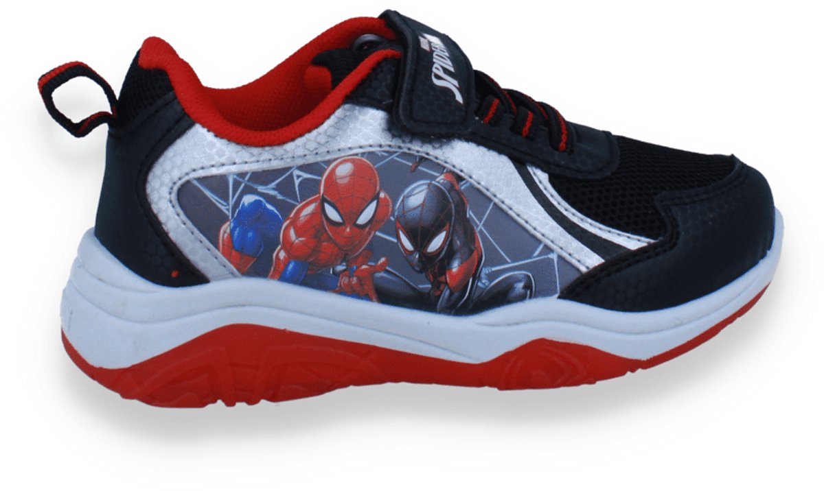 Spiderman Jongens Sneaker Met Lichtjes | Zwart | Maat: 28