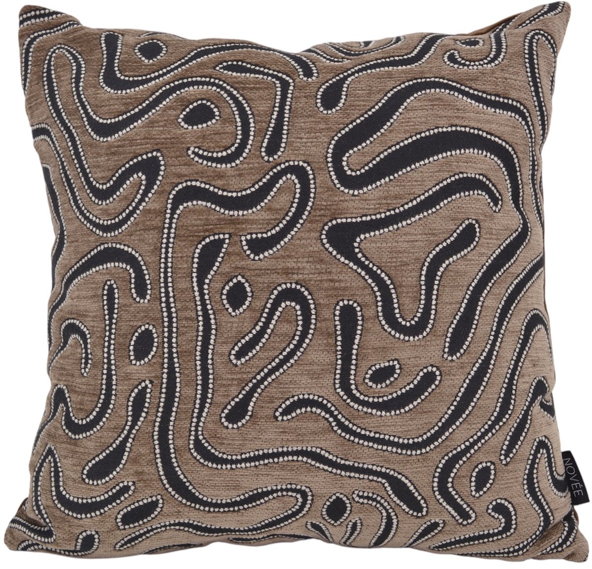 NOVÉE Chenille Flow Bruin Kussenhoes | 45 x 45 cm | Velvet/Polyester bruin 45x45