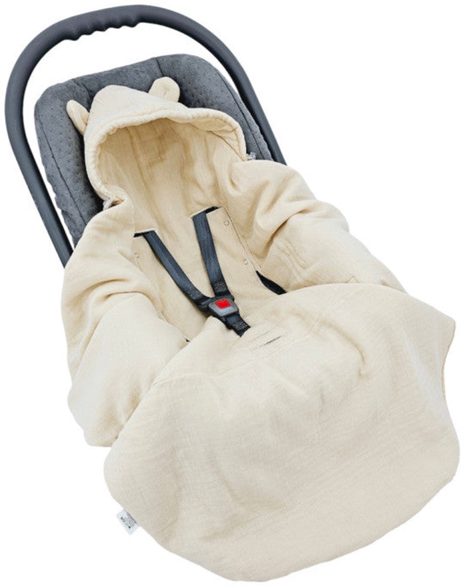 Sleeping bag for car seats with 3- and 5-point harnesses LATTE