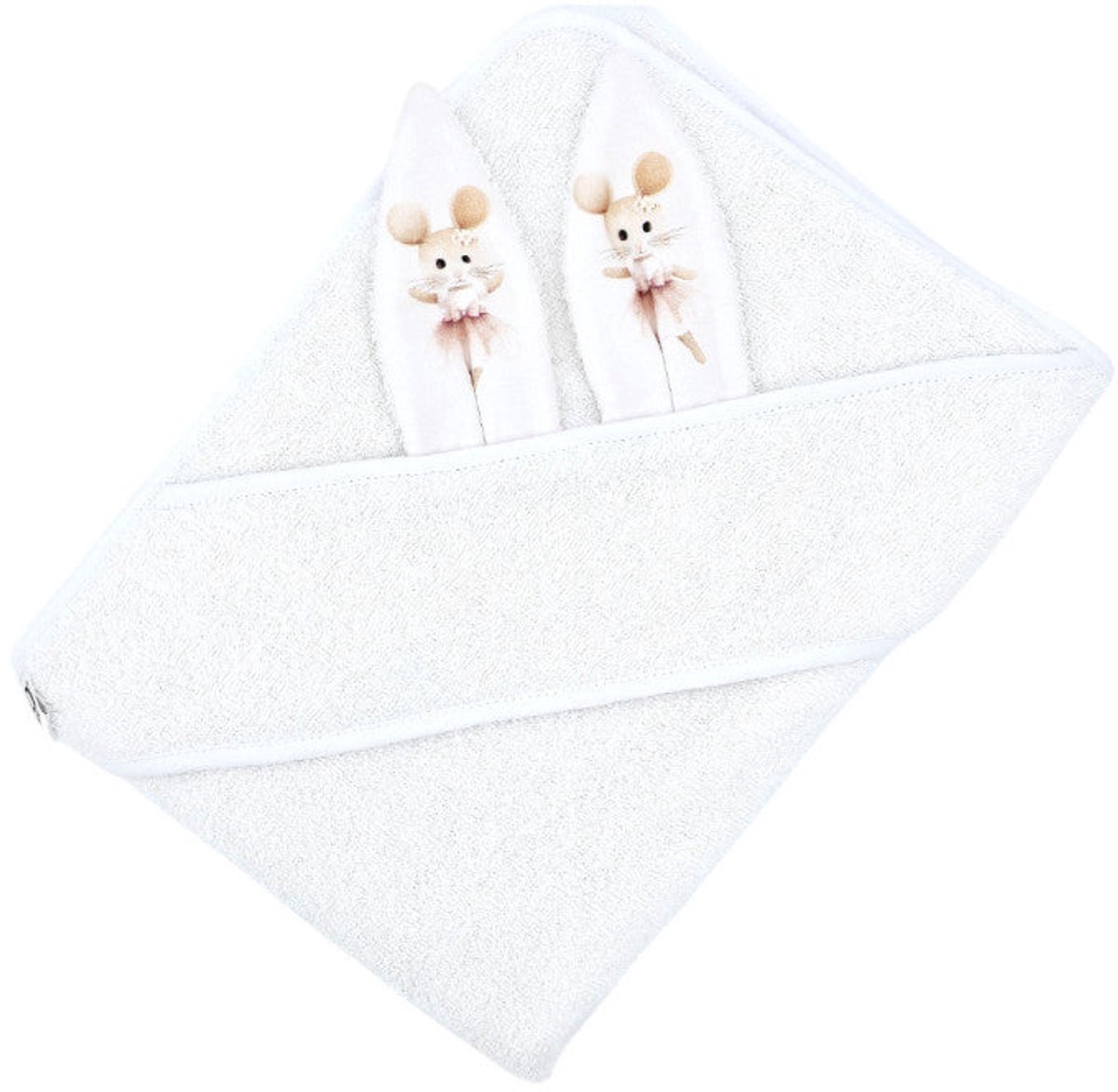 Cotton bathrobe Ballerina Mouse / White
