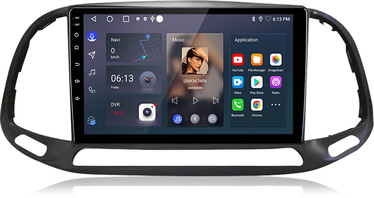 Junsun Android 15 Autoradio Geschikt Voor Fiat Doblo Cargo 2015-2019 Accessoires, 2GB+64GB, Draadloze CarPlay & Andriod Auto, DAB+, GPS-navigatiesysteem, Bluetooth, Stuurwielbediening, WiFi,, 9-inch Touchscreen, Plug & Play, DSP, Quad-core processor
