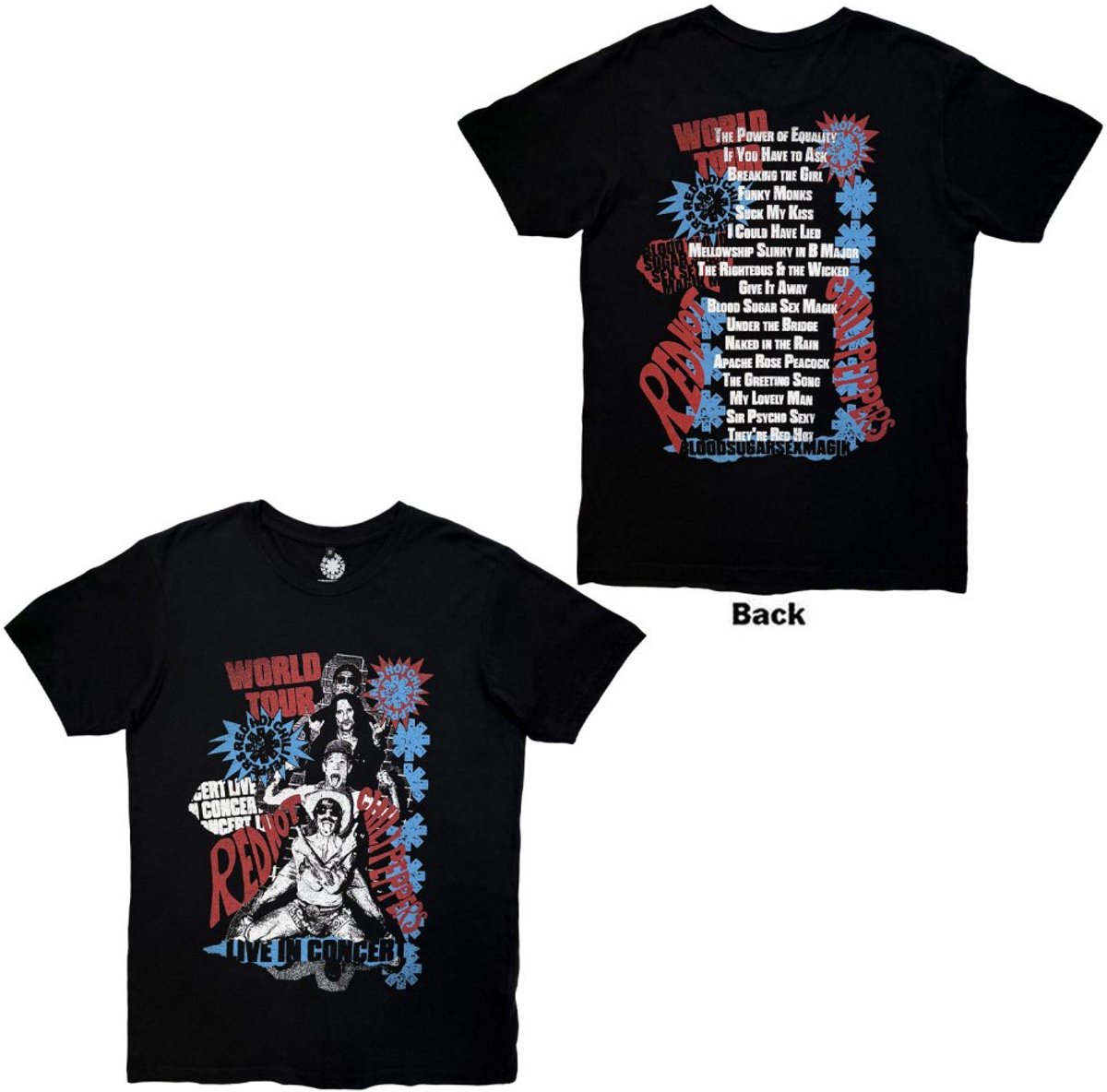 Red Hot Chili Peppers - Blood Sugar Sex Magik Tracklist Heren Tshirt - L - Zwart
