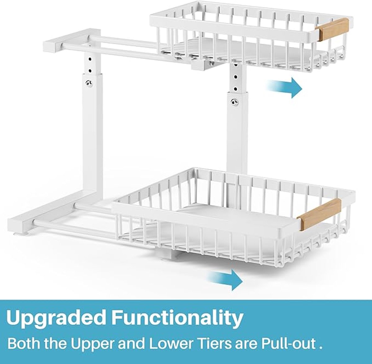 Metalen Onder-Wasbak Organizer 2-delig – Uitschuifbaar