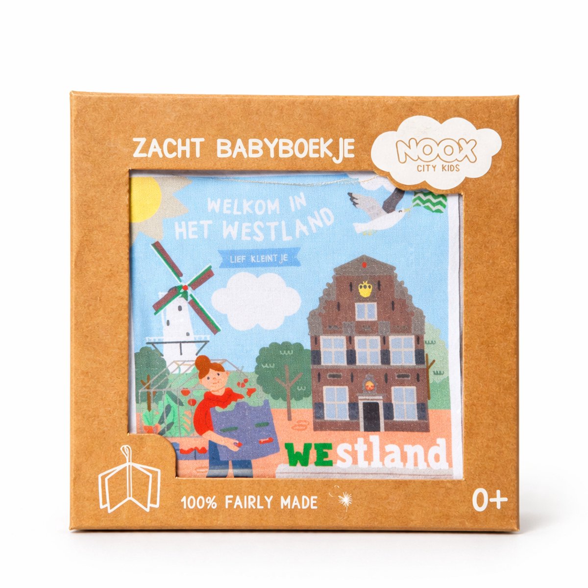 Zacht Babyboekje Westland – Babyboekje – 100% Katoen – Fairly Made – Met Knisper & Strap voor Kinderwagen