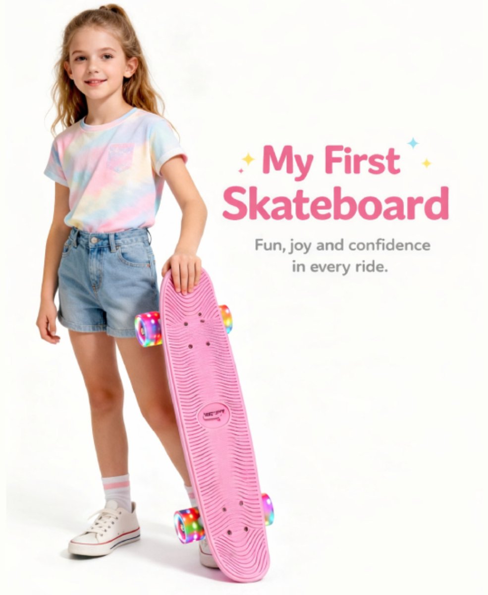 Suotu Skateboard - Wielen met LED-verlichting - ABEC-9 - Tot 50 kg - Skateboard Meisjes/jongens – Skateboard Volwassenen - Roze — afbeelding 3