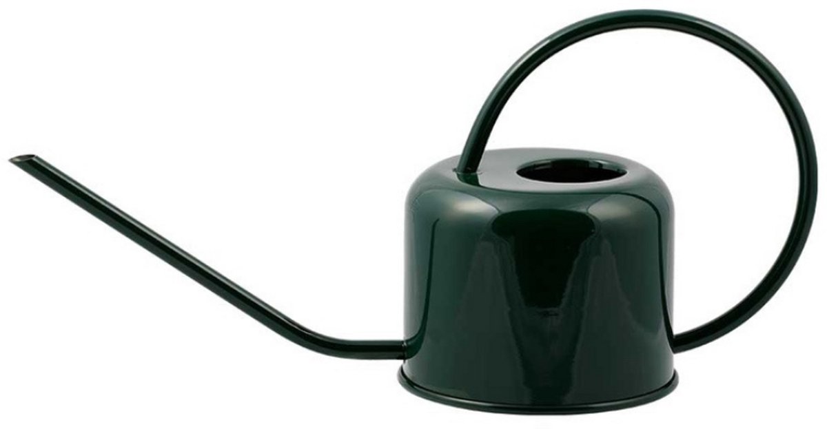 PLINT Retro RVS Gieter – 1000 ml – Lange Tuit – Kamerplanten Gieter Binnen – Roestvrij Staal – 38 cm- Donkergroen - Groen