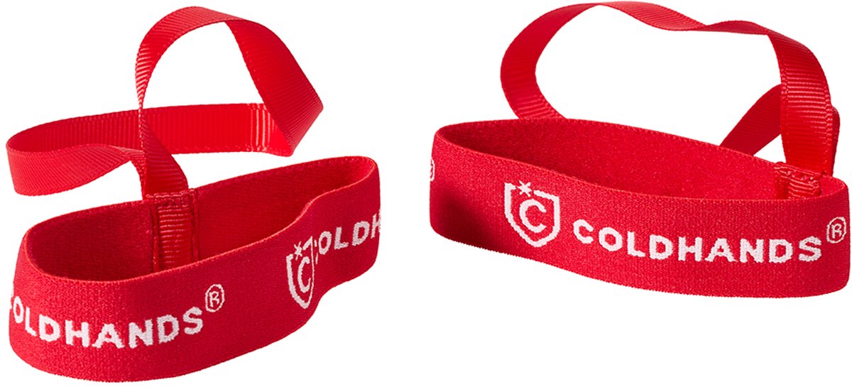 Grip 'n Go polsband, Coldhands® accessoire, elastische band, unisex, rood, comfortabel draagcomfort, eenvoudige bevestiging, verliespreventie, onmisbaar voor skilift, handsfree gemak, set van twee, gebruiksvriendelijk.