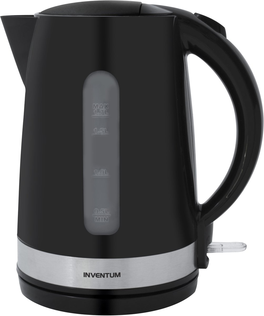 Inventum HW217B - Waterkoker - Inhoud 1,7 liter - Kunststof - 2200 watt - Zwart/RVS — afbeelding 2