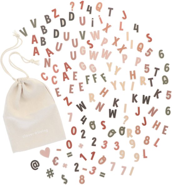 Magnetische Letters & Cijfers Alfabet Set - 131-delig - Magneet Letters ...