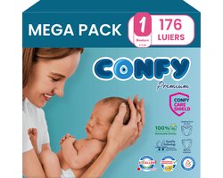 Confy Premium - Luiers Maat 1 (2kg-5kg) - 176 Luiers - Mega Pack
