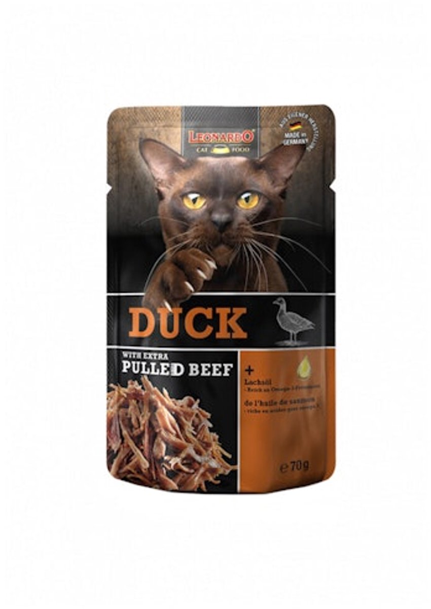 Leonardo Leonardo - Eend + Extra Pulled Beef - Maaltijdzakje - 16 x 70 g
