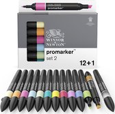 Winsor & Newton 0290138 Promarker™ 12+1 Set | Professionele layoutmarkers & alcoholmarkers