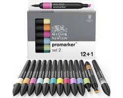 Winsor & Newton 0290138 Promarker™ 12+1 Set | Professionele layoutmarkers & alcoholmarkers