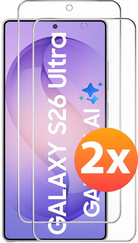 Screenprotector Geschikt voor Samsung S26 Ultra Screen protector Tempered Gehard galaxy glas - 2 stuks beschermglas
