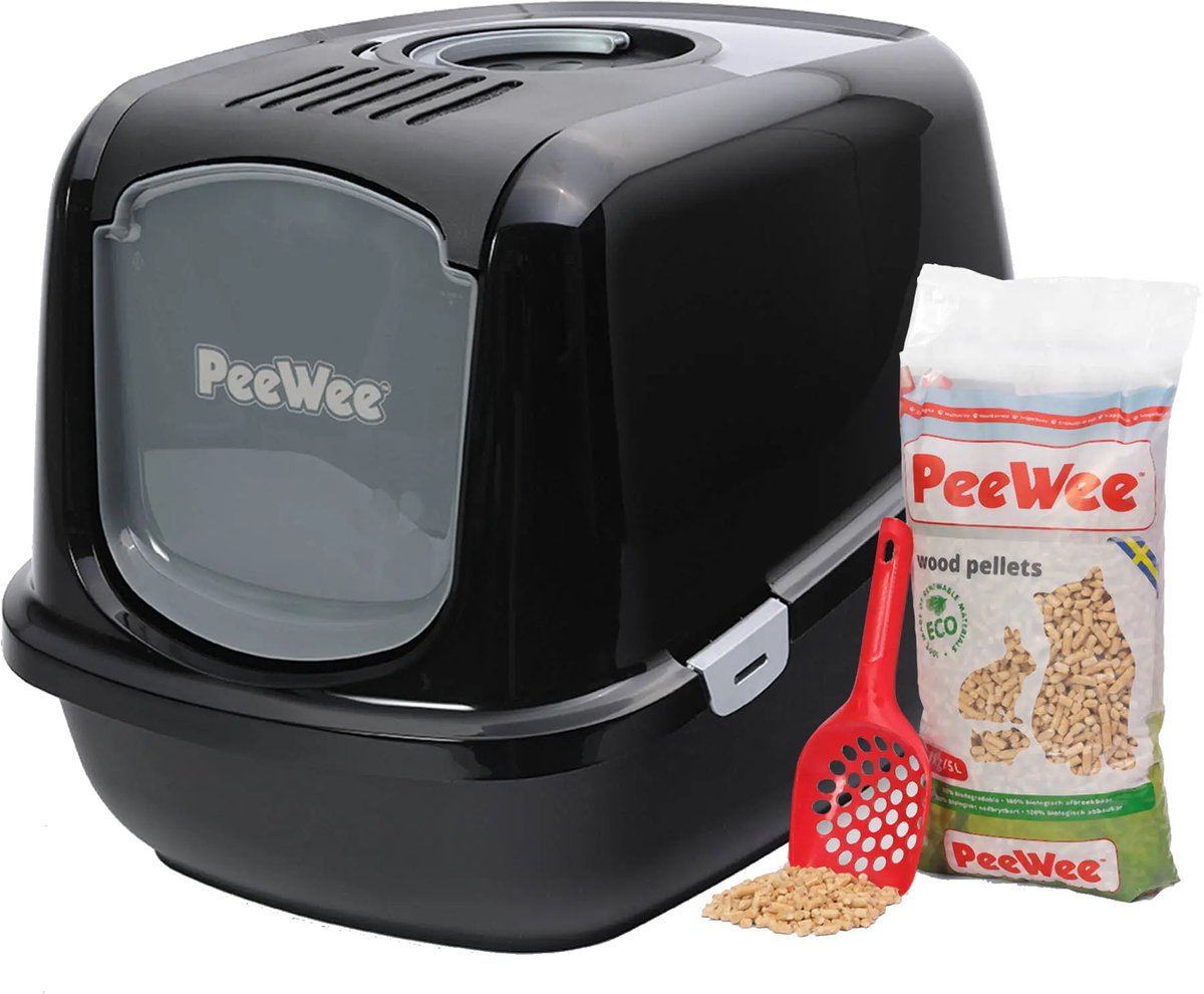 PeeWee Kattenbak XXL EcoDome Startpakket - Zwart - 66.5 x 48.5 x 46.5 cm thumbnail 6