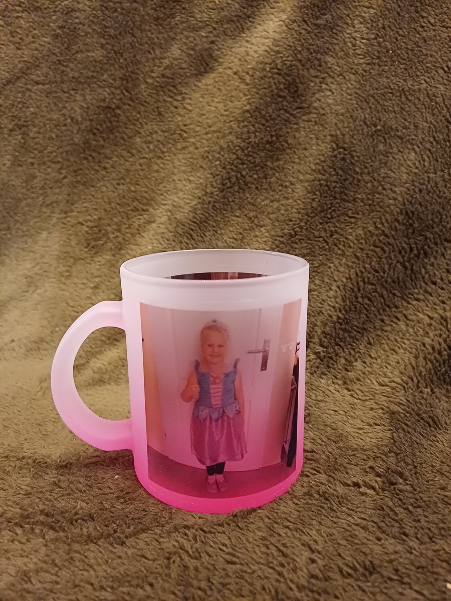 Gepersonaliseerde Glazen Mok - Eigen Foto en Tekst - Uniek Roze Matglas (330 ml)