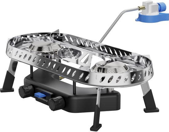 Campingaz Camp & Trek Twin Connect CV Kooktoestel - Stabiel 2x Ø15cm kookoppervlak - 2x 2000 Watt branders van Merkloos — afbeelding 5