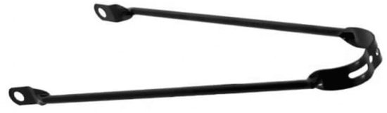 Zwarte spatbordstang, mat zwart, voor 24 inch fietsen.