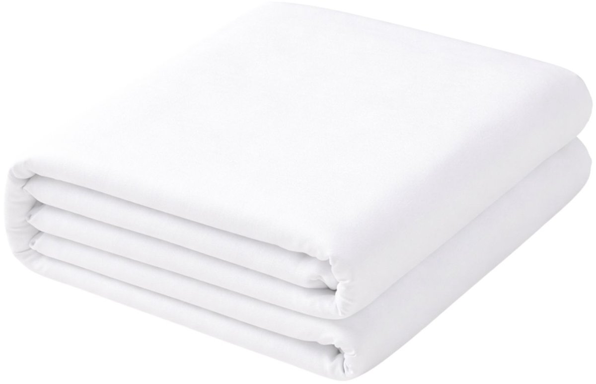Droomtextiel - Ouderwetse - Laken - Wit - 160x290 cm - Eenpersoons - 20A Hotelkwaliteit - Percale Katoen - Super Zacht -