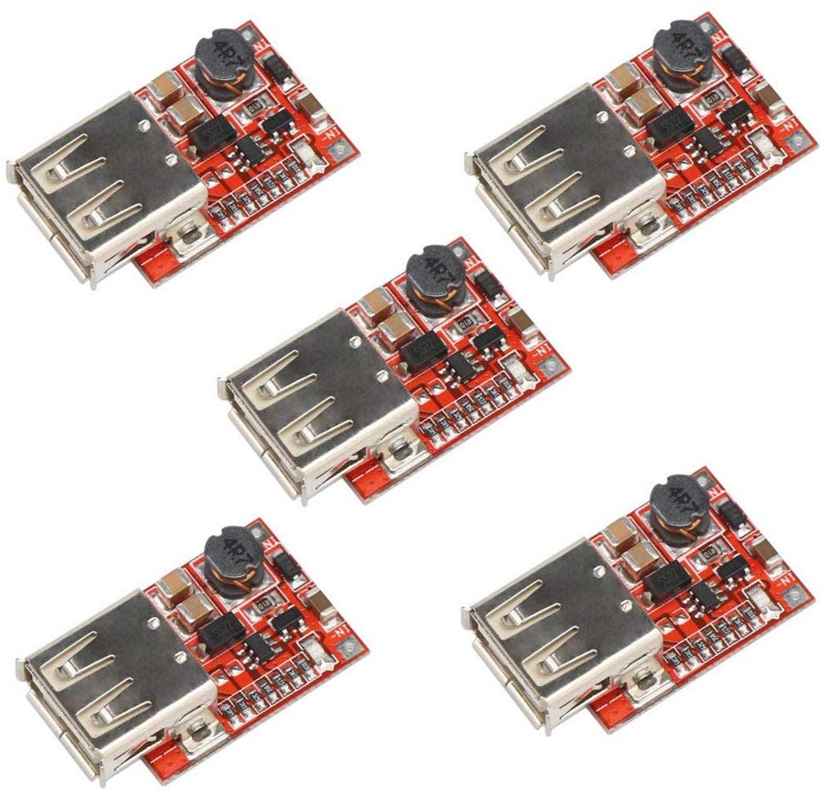 5 Stuks USB Buck Converter Module 6-24V naar 5V 3A Step Down Voeding voor Arduino