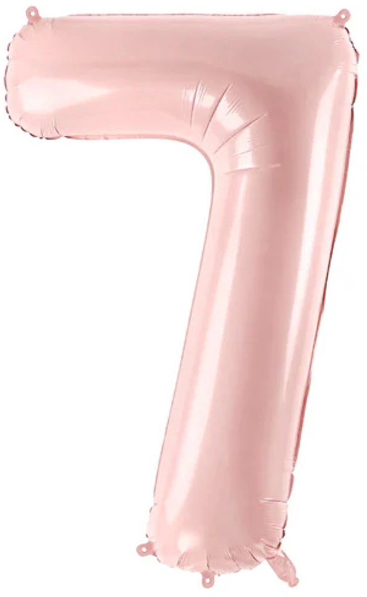 7 Jaar Cijfer Ballon Lichtroze Leeg 72cm