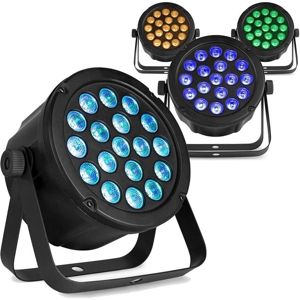 BeamZ set van 4 SlimPar45 LED Par met 18x 3W 3-in-1 RGB LED's en DMX