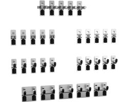 Haak Assortiment - Gereedschapshouder - Opbergen Werkplaats - 30 Delig - 38 x 14 x 14 cm - Verzinkt