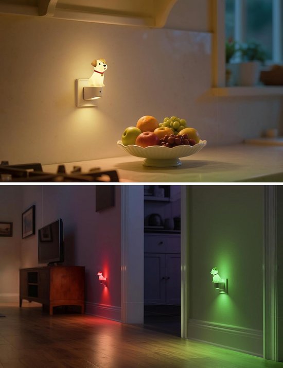 Nachtlampje Stekker - Sfeerverlichting Kind - Zachte Nachtverlichting - Automatische Sensor - 115 x 115 cm - RGB Warm Wit van Merkloos — afbeelding 5