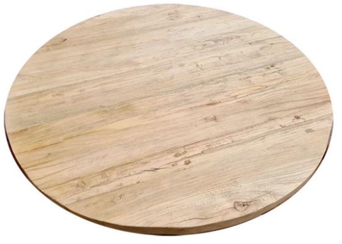 FLE - Salon tafelblad rond, diameter 50 cm en dikte 4 cm massief duurzaam elmwood