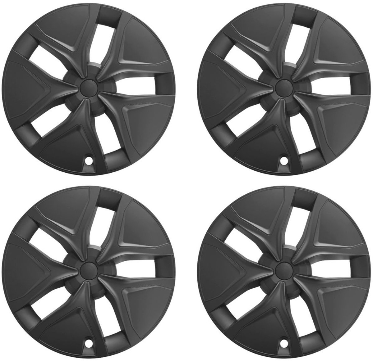 Wieldoppen Tesla Model Y Juniper 19 inch Arachnid – Mat Zwart – Set van 4 – Geschikt voor Tesla Model Y 2025+