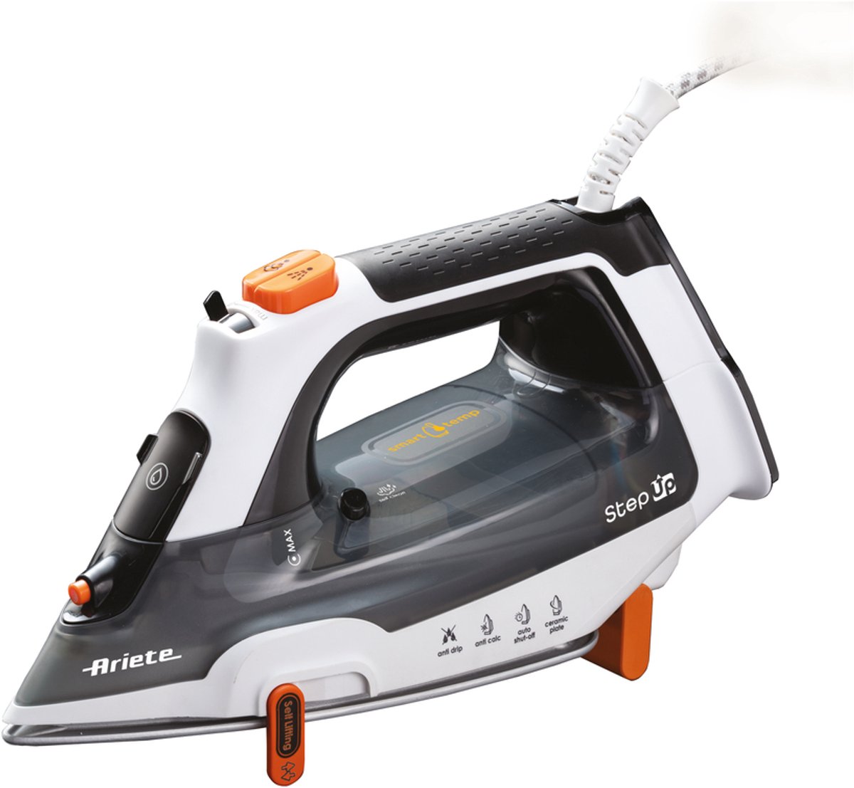 Ariete 6190/00 - Stoomstrijkijzer - Step Up - automatische liftsysteem - Smart Temp-technologie - 2400 Watt