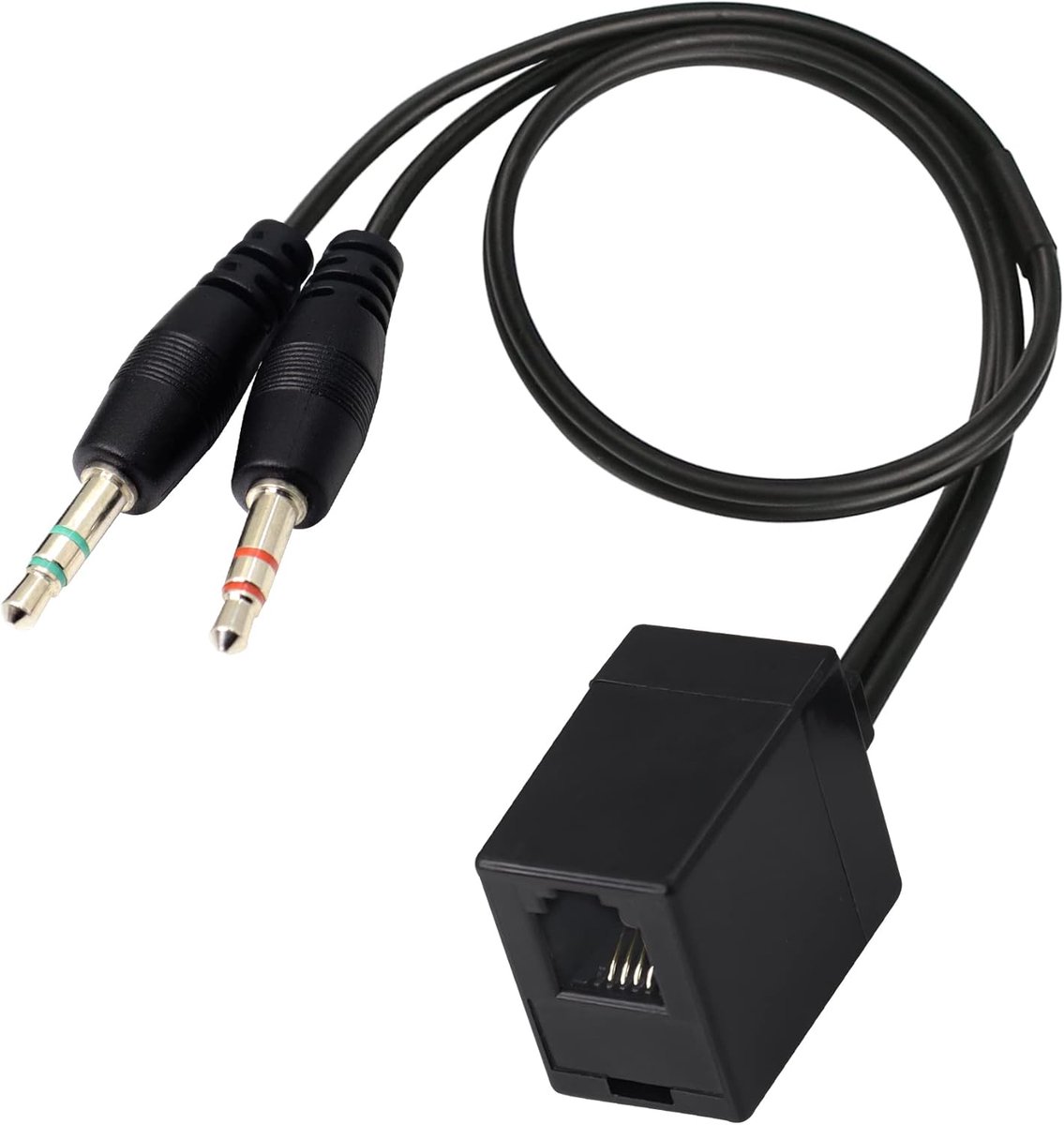 RJ9 naar Dubbele 3.5mm Headset Adapter Kabel voor PC en Telefoon