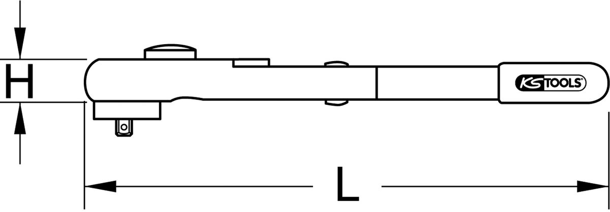 KS TOOLS 1/2" Momentsleutel met beschermende isolatie en omschakelbare ratelkop 20 - 100 Nm - 117.1302