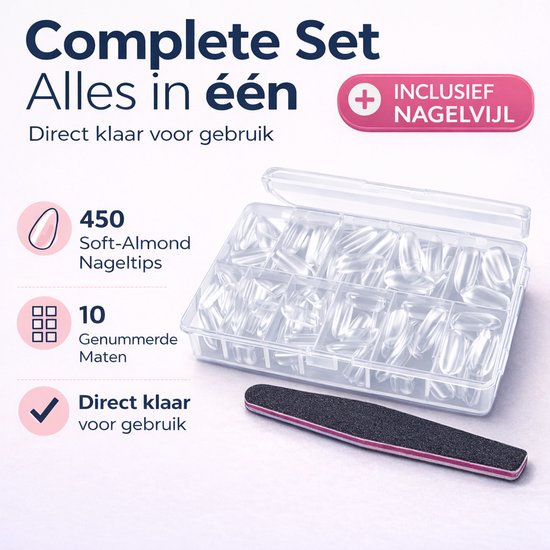 Joyage Nail Pointes Transparent Oval - 500 pièces - Nail tips transparents - Nail tips pour ongles en gel - Nail tips acrylique - Nail tips transparents - Ongles transparents - Faux ongles clairs - Faux ongles - Faux ongles ongles