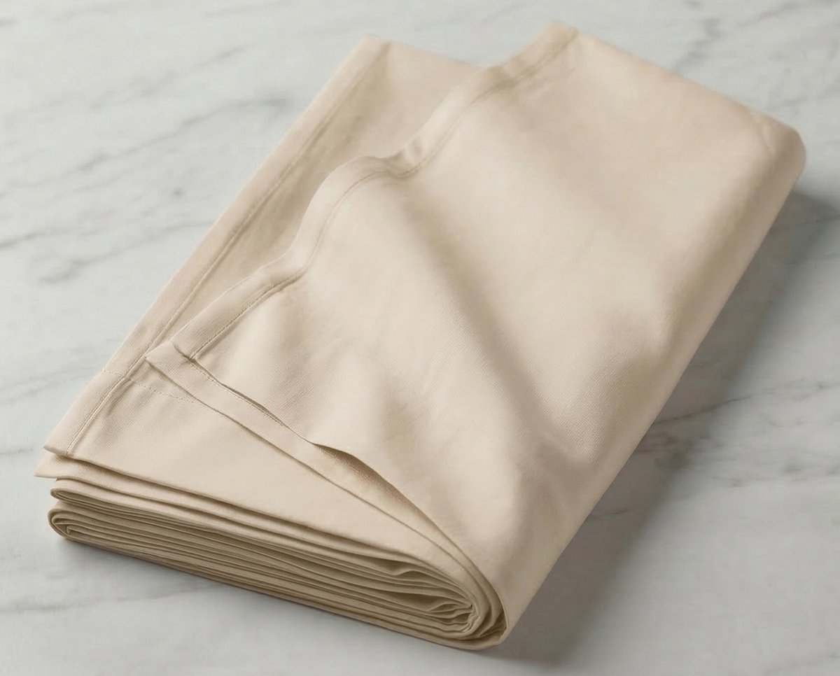 Blanche & Nuit - Katoenen Laken - Eenpersoons - 160x260 cm - Beige - 100% Katoen - Zacht & Ademend