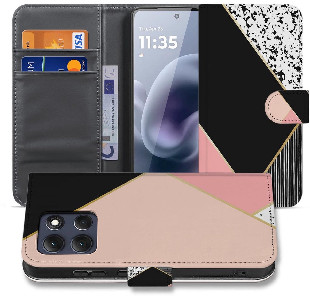 Portemonnee Hoesje Motorola Moto G86 Abstracte