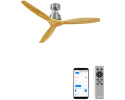 CREATE - Stille plafondventilator met technische ABS bladen 40W (Ø132cm) - Geen licht - Met WiFi + Afstandsbediening - 6 snelheden - Programmeerbaar - WIND STYLANCE
