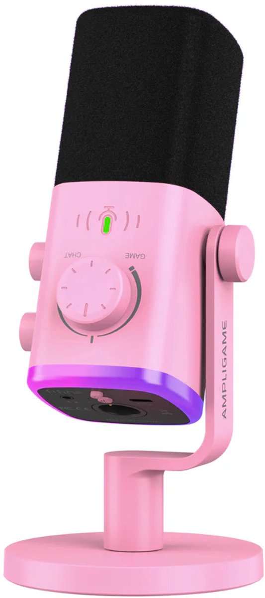 FIFINE AM9 - Gaming Microfoon Dynamische - Podcast Streaming PC PS4 PS5 - Ruisonderdrukking - Touch Mute Knop - USB RGB - Roze