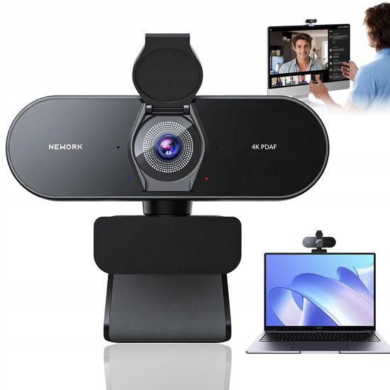 EYONMÉ W6 Webcam - HD 1080P - Microfoon Met Ruisonderdrukking Plug Play Usb Web Camera Desktop Laptop Online Vergadering Zoom Skype Facetime Windows Linux And Macos