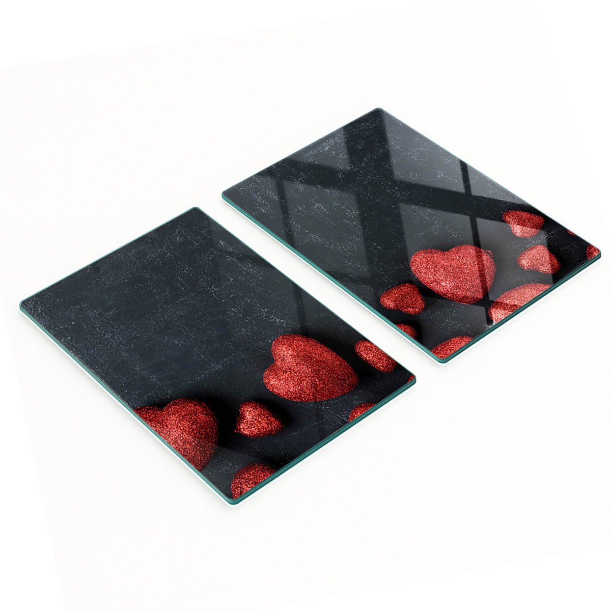 Decoratieve snijplanken van gehard glas in hartvorm, 2x40x52 cm