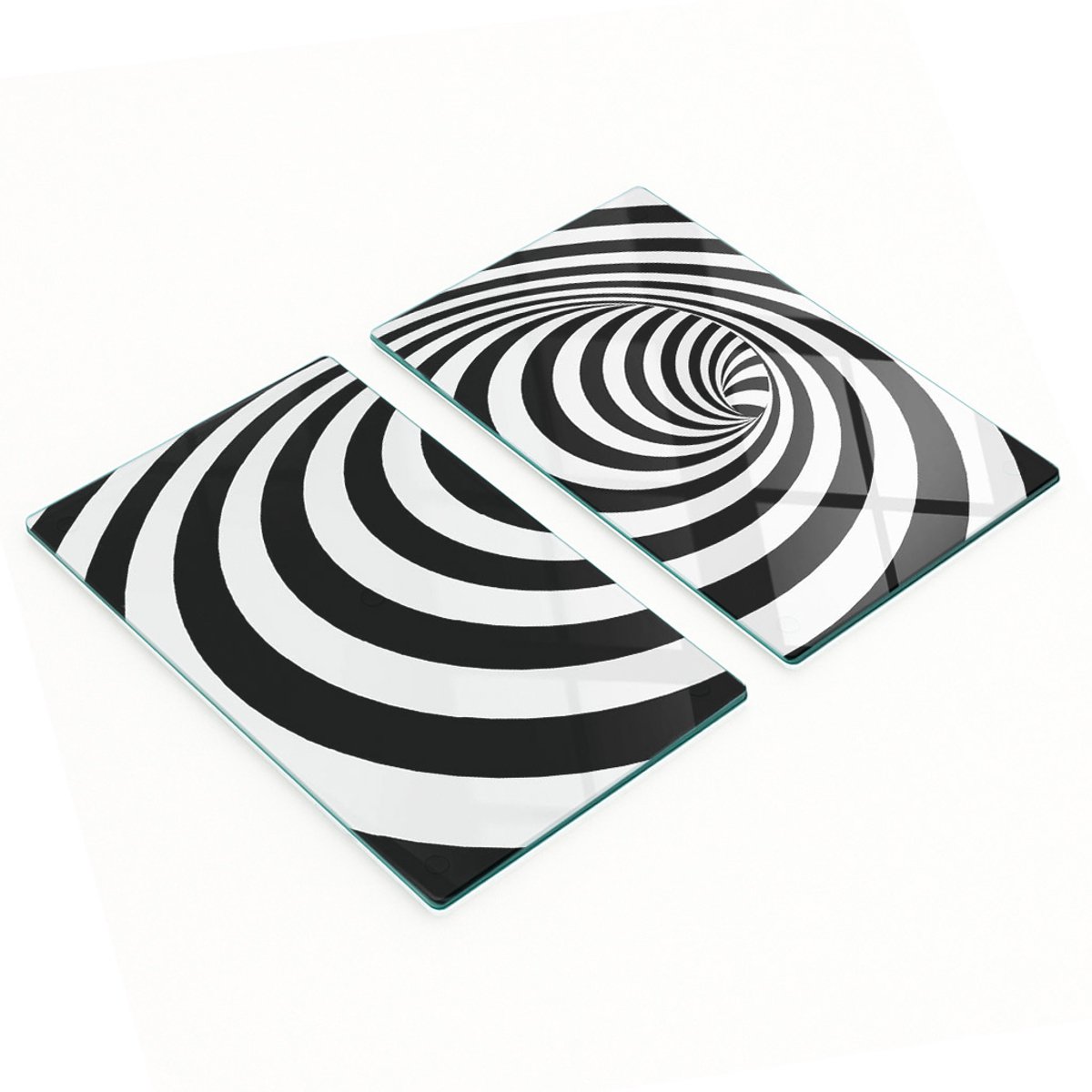 Multifunctionele decoratieve glazen spiraalborden met strepen 2x30x52 cm