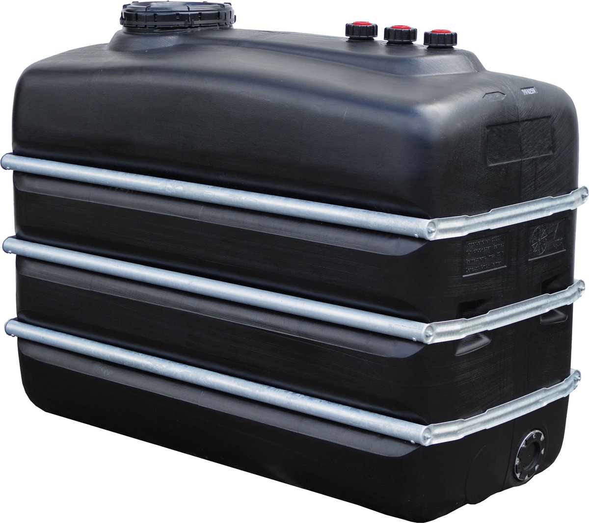 GRAF ruimtebesparende tank 3000 L zwart van voedselveilig PE